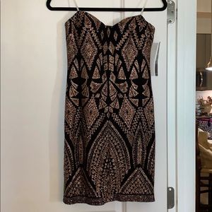 Strapless mini dress